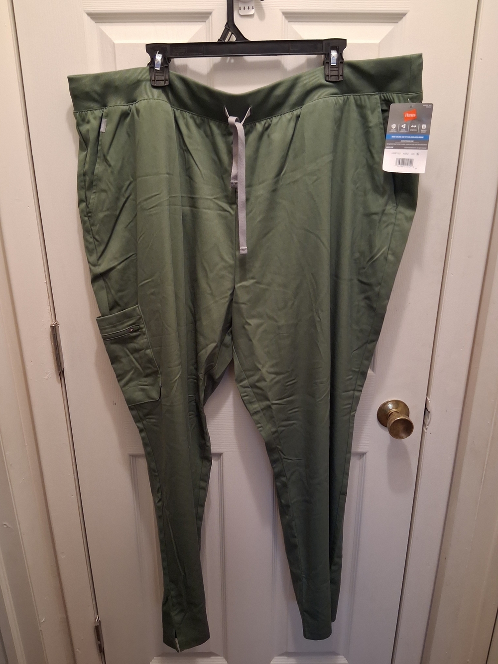 Hanes Green Drawstring Premium Scrubs